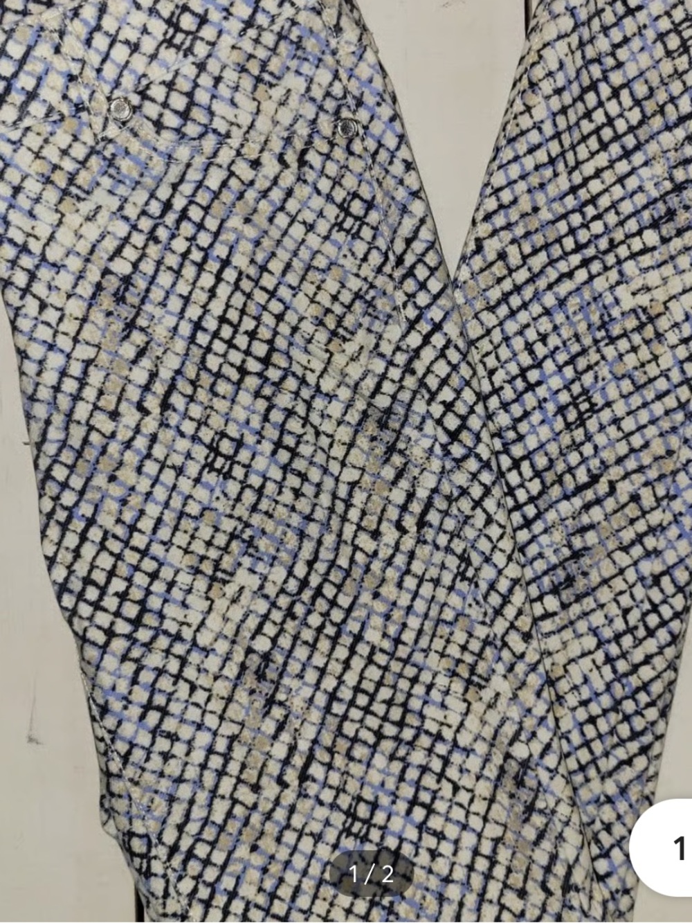 J. McLaughlin Cream, Black & blue snake pant